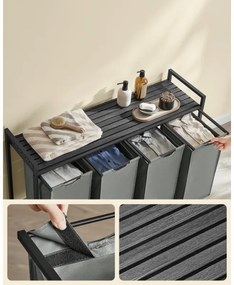 Coș pentru rufe REX negru/gri