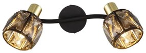 Aplica de perete / tavan cu 2 spoturi design modern INDIANA auriu, negru