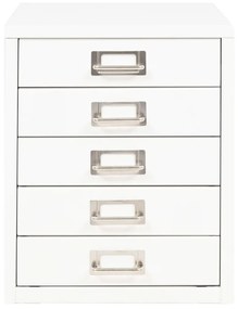 245975 vidaXL Fișet cu 5 sertare, metal, 28 x 35 x 35 cm, alb