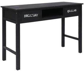 vidaXL Masă consolă, negru, 110 x 45 x 76 cm, lemn