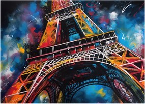 Tablou pe sticlă - Pictură a Turnului Eiffel II. (70x50 cm)