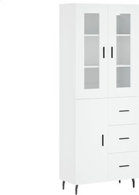 vidaXL Dulap înalt, alb, 69,5x34x180 cm, lemn compozit