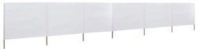 vidaXL Paravan anti-vânt cu 6 panouri, alb, 800 x 80 cm, textil