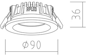 Corp de iluminat LED încastrat RONDO LED/3W/230V 3000K d. 9 cm lemn masiv frasin APLED