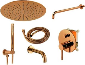 Set de duș incastrat Rea Lungo Copper Auriu cu BOX