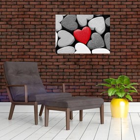 Tablou cu inimioare din lemn (70x50 cm)