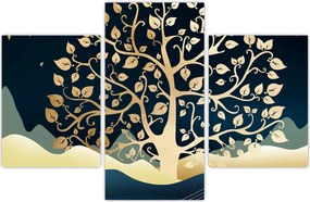 Tablou cu copac auriu (90x60 cm)