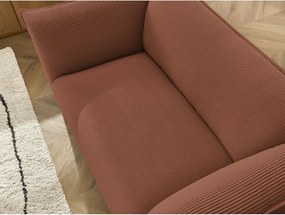 Canapea portocalie cu tapițerie din catifea reiată 170 cm Giorgia – Bobochic Paris