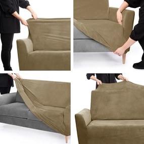 Husa scaun elastic pentru 2 LARSI bej