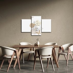Tablou - Flori bej cu fluture N⁰1 (90x60 cm)