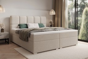 Pat continental Carello 160x200 cu spațiu de depozitare - bouclé bej Quelle 05