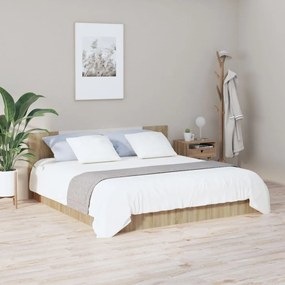 Tablie de pat alb si stejar Sonoma 200x1,5x80cm lemn prelucrat 1, alb si stejar sonoma