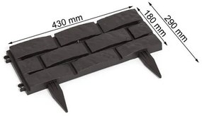 Palisadă - bordură de grădină, gri, 2,2 m