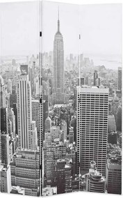 vidaXL Paravan cameră pliabil, 120x170 cm, New York pe zi, alb/negru