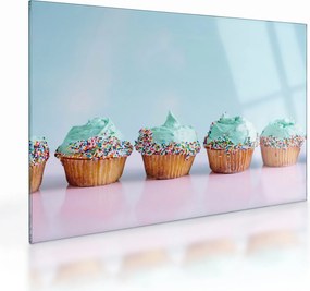 Tablou pe sticlă cu cupcakes (70x50 cm)