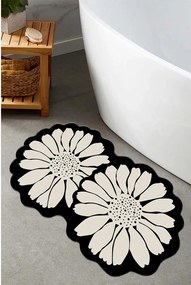 Covoraș de baie negru/crem 70x120 cm Flor Extrana – Foutastic
