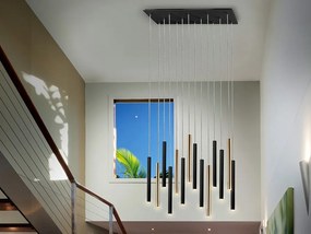 Lustra LED dimabila design modern Varas negru/auriu SV-373425G