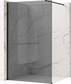 Paravan de dus fumuriu Rea Flexi Grey 90 cm negru