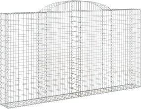 vidaXL Coș gabion arcuit, 300x30x160/180 cm, fier galvanizat