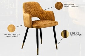 Set de 2 scaune elegante Paris galben mustar