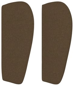 Tablie de pat cu aripioare maro inchis 103x23x78 88 cm textil 1, Maro inchis, 103 x 23 x 78 88 cm