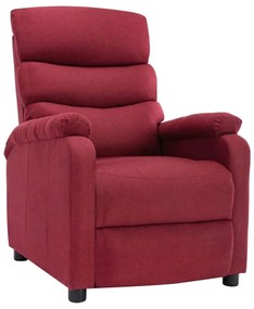3073687 vidaXL Fotoliu rabatabil electric, roșu vin, material textil