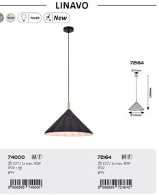 Lustra suspendata din material ecologic Linavo D-52cm