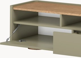 Comodă TV Amilio 200 cm cu sertare - eucalipt / stejar baltic dune / mânere stejar natur