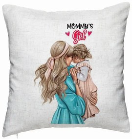 Perna Decorativa, Model Mommy&apos;s Girl, 40x40 cm, Alb Murdar, Husa Detasabila, Burduf