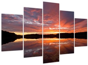 Tablou - Apus de soare peste lac (150x105 cm)