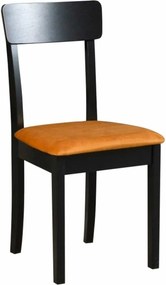 Scaun HUGO 1, galben mustar/negru, stofa catifelata/lemn de fag, 43x40