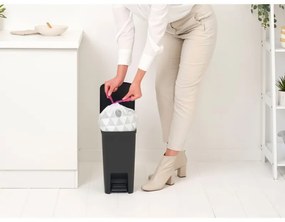 Coș cu pedală Brabantia StepUp 1008476, 10 L, Materiale ecologice, Deschidere mare, Gri închis