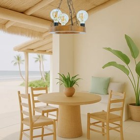 Lustră pe lanț IOS 3xE27/60W/230V d. 30 cm fag