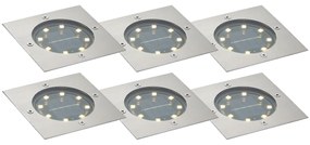 Set de 6 spoturi de sol din aluminiu pătrate, inclusiv LED IP65 Solar - Terry