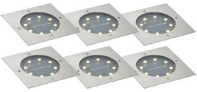 Set de 6 spoturi de sol pătrate din aluminiu incl. LED IP65 Solar - Terry