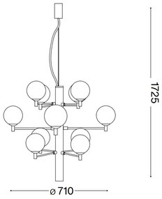 Lustră LED pe cablu Ideal Lux COPERNICO 12xG9/3W/230V