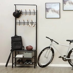 Cuier Iron 1, Negru, 68.8 x 35.2 x 187 cm