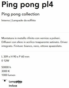 Plafoniera LED design minimalist Ping pong pl4 alama