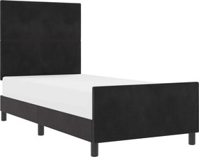 vidaXL Pat cu arcuri cu headboard Negru 80 x 200 cm Catifea