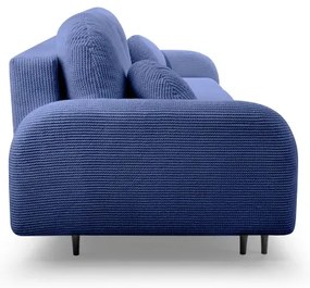 Canapea extensibilă tapițată CLOUDY, 3 locuri, albastră