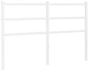 355446 vidaXL Tăblie de pat metalică, alb, 135 cm
