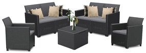 Set mobilier de grădină Claire cu 6 locuri, grafit
