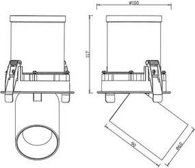 Spot LED 3000K incastrabil GARDA 6cm negru