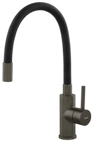 Baterie bucatarie cu pipa flexibila Ferro Zumba Gun Metal mat