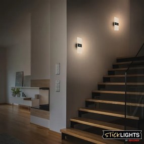 Briloner 3888015 - Aplică LED de perete reîncărcabilă cu senzor AURA, 2,5 W/5 V, 1800 mAh, neagră