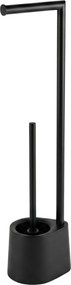 Suport pentru hârtie igienică și perie de toaletă STILK, 63 cm, negru