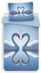 Lenjerie de pat din microfibra 3D SWAN, albastru Dimensiune lenjerie de pat: 70 x 90 cm | 140 x 200 cm