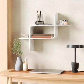 Raft alb etajat din lemn de arbore de cauciuc 62 cm Montage – Umbra