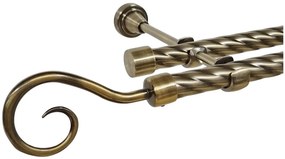 Galerie TWIST dubla HAK fara inele 19/19 mm - aur antic (Alege marime: 160 cm)