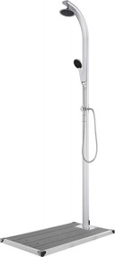 vidaXL Duș de grădină cu bază gri, 220 cm, aluminiu